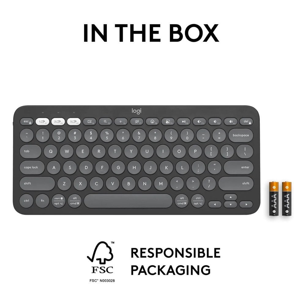 Logitech Pebble Keys 2 K380s, Multi-Device Bluetooth Wireless Keyboard
