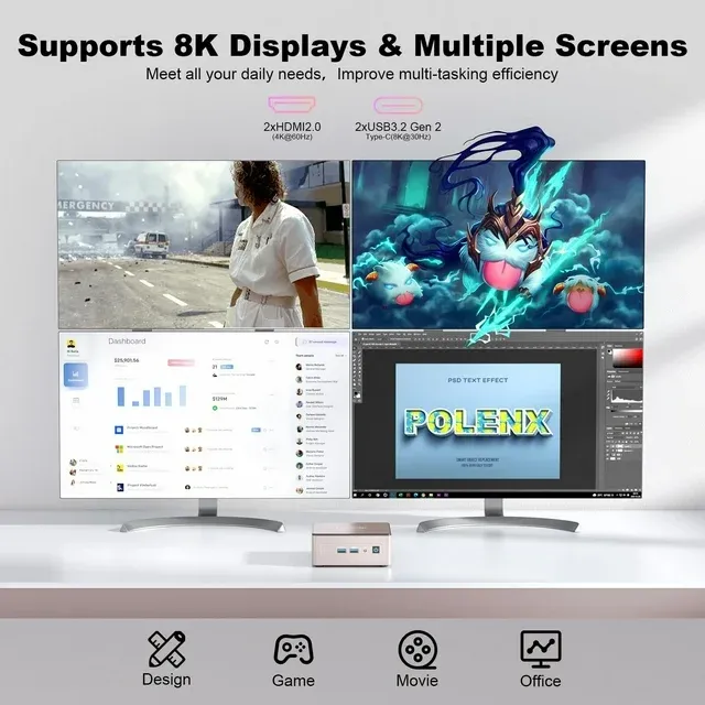Mini Gaming Computer PC Desktop AMD Ryzen 7