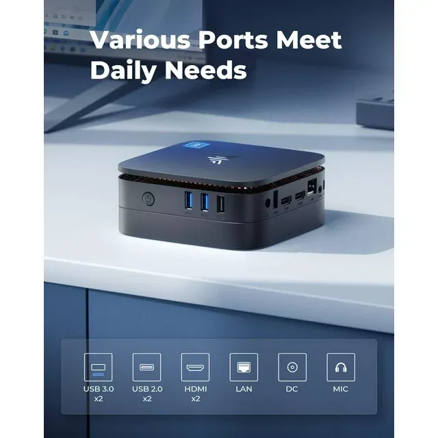 KAMRUI Mini PC Intel 12th Gen N95 3.4GHz 16GB /512GB Windows 11 pro Tower Support 4K UHD Dual Wi-Fi
