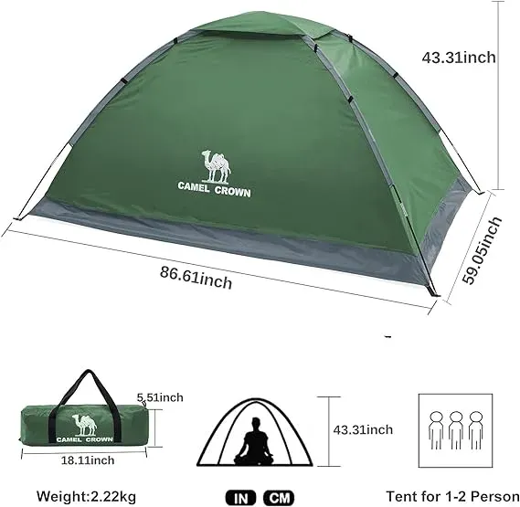 CAMEL CROWN Tents for Camping 2/3/4/5 Person Camping Dome Tent