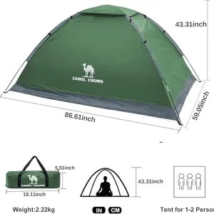 CAMEL CROWN Tents for Camping 2/3/4/5 Person Camping Dome Tent