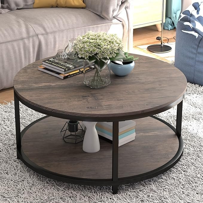 Round Coffee Table,36" Coffee Table for Living Room